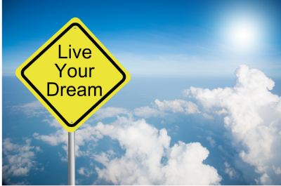 Live your dream! Sign in clouds