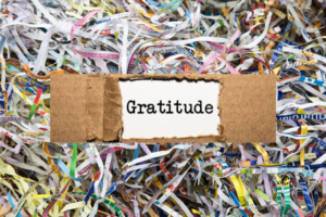 Shredded colors of gratitude