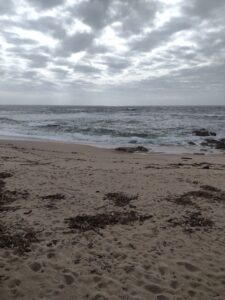 I was overlooking the Atlantic Ocean and the sky was mixed with more grey than blue clouds. A storm was looming. I thought how small and insignificant I seemed pitted against this vast ocean. 