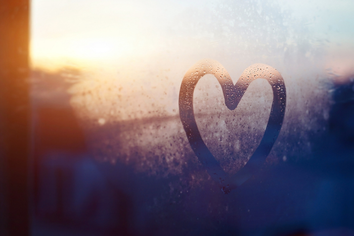 An End of Kindness, image show heart drawn on fogged window